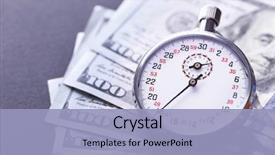  Presentation with time money - Colorful theme enhanced with black background time is money backdrop and a light blue colored foreground