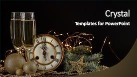  Presentation with christmas black - Beautiful PPT theme featuring black background with reflection backdrop and a black colored foreground