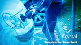  Presentation with electric charging - Presentation theme consisting of black-background-with-shiny-hexagons background and a teal colored foreground