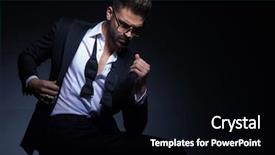 Presentation with sexy - PPT layouts having black backgrounds - sexy man in tuxedo holds background and a black colored foreground
