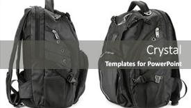  Presentation with backpack - Presentation having black-backpack-isolated background and a dark gray colored foreground