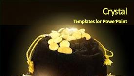  Presentation with black gold - Cool new PPT theme with black bag with gold coin backdrop and a wine colored foreground