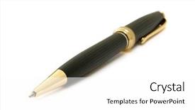  Presentation with black gold - Presentation design featuring black ballpoint pen with gold background and a white colored foreground