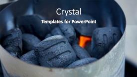  Presentation with barbecue - Presentation theme enhanced with black-barbecue-with-burning-coals background and a navy blue colored foreground