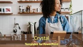  Presentation with black-woman - PPT layouts consisting of black-barista-woman-wearing-apron and a tawny brown colored foreground