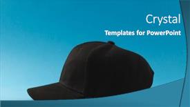  Presentation with baseball - Presentation design having black-baseball-cap-and-copy and a gray colored foreground