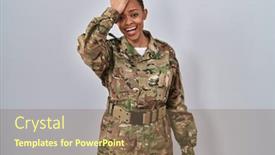  Presentation with black woman - Presentation enhanced with black-beautiful-woman-soldier-surprised background and a violet colored foreground