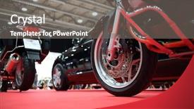  Presentation with black and red - Beautiful PPT theme featuring black bikes for cortege car backdrop and a gray colored foreground