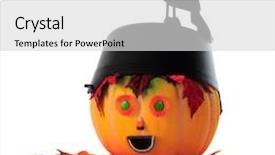  Presentation with halloween candy - Audience pleasing presentation theme consisting of top of a candy backdrop and a light gray colored foreground