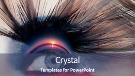  Presentation with eye shadow - Theme with black bird woman eye makeup background and a ocean colored foreground