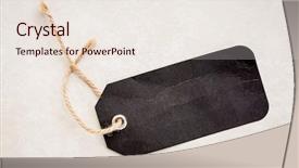  Presentation with black ceramic - Cool new presentation design with black blank paper price tag with a twine against a ceramic tile background backdrop and a sky blue colored foreground