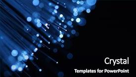  Presentation with fiber optics - Audience pleasing PPT theme consisting of black blue thechnology - fiber optics backdrop and a black colored foreground