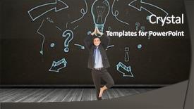  Presentation with yoga - Cool new slides with black board with a representation backdrop and a dark gray colored foreground