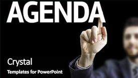  Presentation with agenda - Slides consisting of black board with text agenda background and a black colored foreground
