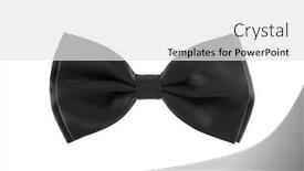  Presentation with tie - Theme enhanced with black bow tie isolated on white background with clipping path background and a white colored foreground
