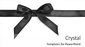  Presentation with fixing his black bow tie - Presentation design having black bow with ribbon background and a white colored foreground