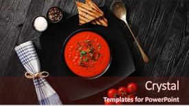  Presentation with crisp - Cool new slide deck with black bowl with crisp backdrop and a tawny brown colored foreground