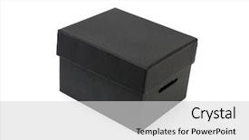  Presentation with lid - Beautiful PPT theme featuring black box with lid backdrop and a light gray colored foreground