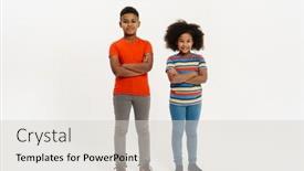  Presentation with black girl - Presentation theme consisting of black-boy-and-girl-smiling background and a lemonade colored foreground