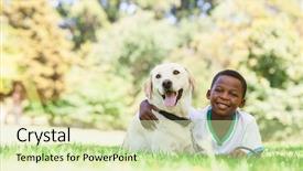  Presentation with dog baby cute child - Colorful presentation enhanced with black boys - cute little boy lying backdrop and a soft green colored foreground