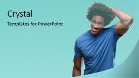  Presentation with afro - Presentation design consisting of black brain - afro american man over isolated background and a light blue colored foreground