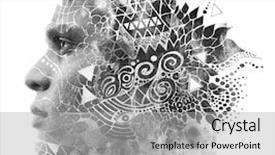  Presentation with artwork - Presentation theme enhanced with black brain - paintography blends in with original background and a light gray colored foreground