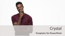  Presentation with african american collaboration - Beautiful PPT theme featuring black brain - young african american man serious backdrop and a  colored foreground