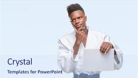  Presentation with african american - Beautiful theme featuring black brain - young african american man backdrop and a sky blue colored foreground