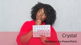  Presentation with brain thinking - Audience pleasing slides consisting of black brain - young african american woman backdrop and a red colored foreground