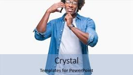  Presentation with afro - Cool new presentation theme with black brain technology - afro american man talking backdrop and a  colored foreground