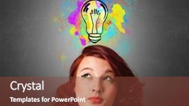  Presentation with design thinking - Presentation design with black brain technology - pretty girl with design thinking background and a tawny brown colored foreground