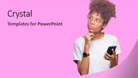  Presentation with african america - Audience pleasing PPT layouts consisting of black brain technology - young african american woman using backdrop and a white colored foreground