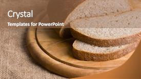  Presentation with bread - Cool new PPT layouts with black bread on wood table backdrop and a  colored foreground