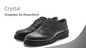  Presentation with black - Audience pleasing theme consisting of black brogues backdrop and a white colored foreground