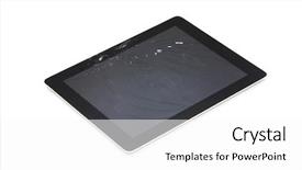  Presentation with tablet broken - Beautiful presentation design featuring black broken tablet on white backdrop and a white colored foreground