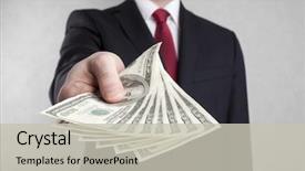  Presentation with guidance questions and career path - Beautiful slide set featuring black buck - businessman with american dollars clipping backdrop and a light gray colored foreground