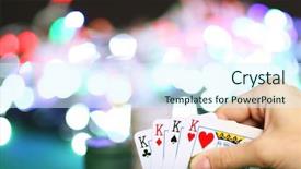  Presentation with buck - PPT layouts consisting of black buck - chips and cards for poker background and a cool aqua colored foreground