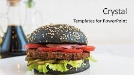  Presentation with beef meat soup - Amazing presentation design having black burger with beef meat backdrop and a white colored foreground