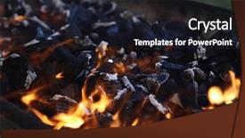 Presentation with charcoal - PPT theme consisting of black burned charcoal bbq grid background and a wine colored foreground