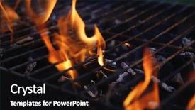  Presentation with charcoal - Colorful slide deck enhanced with black burned charcoal bbq grid backdrop and a black colored foreground