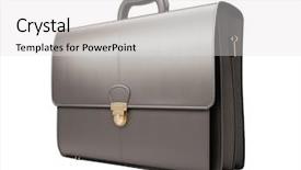  Presentation with black business - Presentation theme consisting of black business briefcase isolated background and a light gray colored foreground