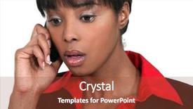  Presentation with bad news - Presentation design featuring black businesswoman getting bad news background and a tawny brown colored foreground