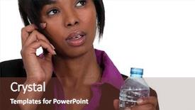  Presentation with taking the blood pressure in black women - Colorful slide deck enhanced with black businesswoman on the phone backdrop and a  colored foreground