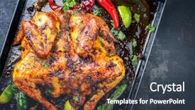  Presentation with sheet metal - Cool new PPT theme with black butterfly gray - spatchcocked barbecue chicken al mattone backdrop and a tawny brown colored foreground