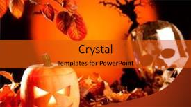  Presentation with autumn leaves - Cool new theme with black candles - halloween orange pumpkin lantern backdrop and a gold colored foreground