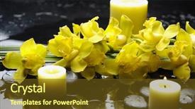  Presentation with zen stones - Audience pleasing theme consisting of black candles - still life with burning candle backdrop and a tawny brown colored foreground