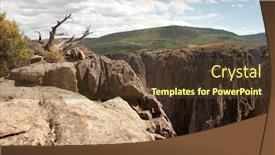  Presentation with rolling hills - PPT theme enhanced with black-canyon-and-rolling-green background and a tawny brown colored foreground