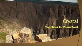  Presentation with rock stone - PPT theme enhanced with black-canyon-of-the-gunnison background and a tawny brown colored foreground