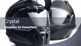  Presentation with motocross - PPT theme having black-carbon-motorcycle-helmet-offroad background and a  colored foreground