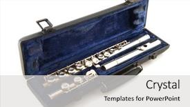  Presentation with flute - PPT layouts having black case with silver flute background and a  colored foreground